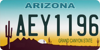 AZ license plate AEY1196