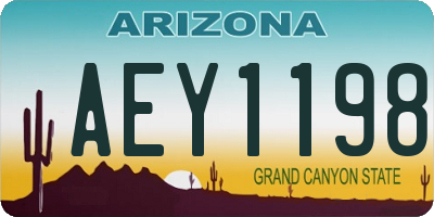 AZ license plate AEY1198