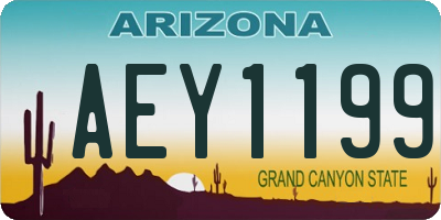 AZ license plate AEY1199