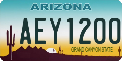 AZ license plate AEY1200