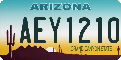 AZ license plate AEY1210