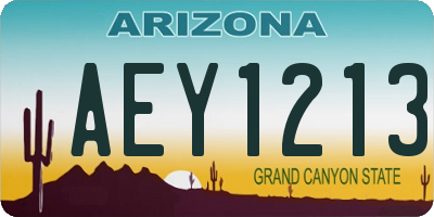 AZ license plate AEY1213