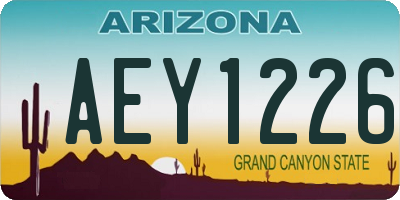 AZ license plate AEY1226