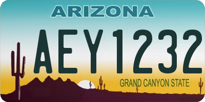 AZ license plate AEY1232