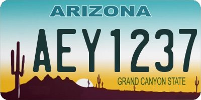 AZ license plate AEY1237