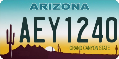 AZ license plate AEY1240