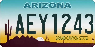 AZ license plate AEY1243