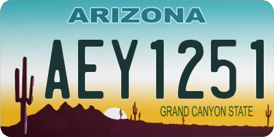 AZ license plate AEY1251
