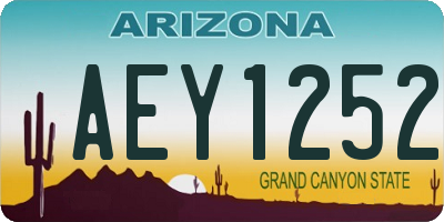 AZ license plate AEY1252