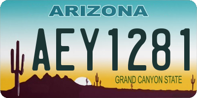 AZ license plate AEY1281