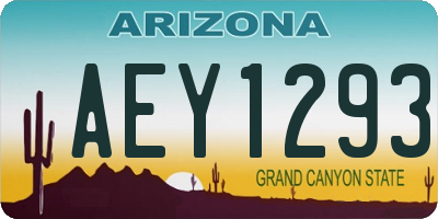 AZ license plate AEY1293