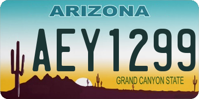 AZ license plate AEY1299