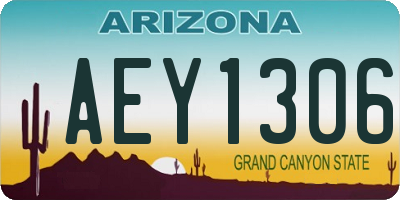 AZ license plate AEY1306