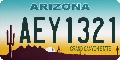 AZ license plate AEY1321