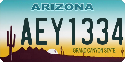 AZ license plate AEY1334