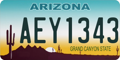 AZ license plate AEY1343