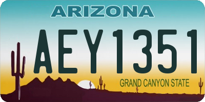 AZ license plate AEY1351