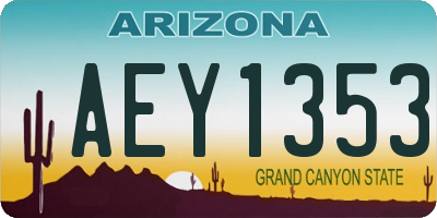 AZ license plate AEY1353