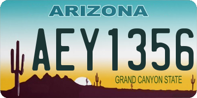 AZ license plate AEY1356