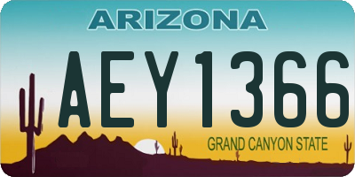 AZ license plate AEY1366