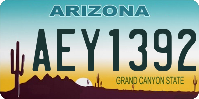 AZ license plate AEY1392