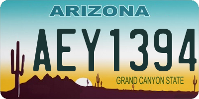 AZ license plate AEY1394