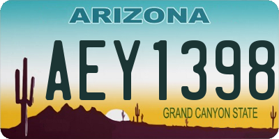 AZ license plate AEY1398