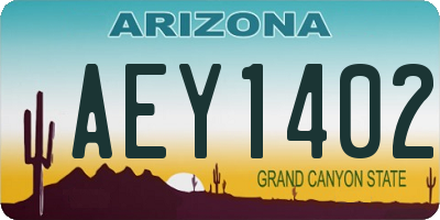 AZ license plate AEY1402