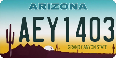 AZ license plate AEY1403