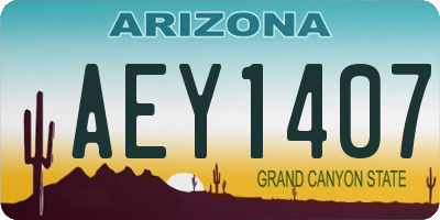 AZ license plate AEY1407