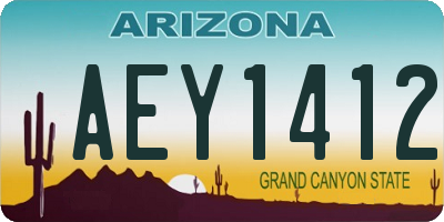 AZ license plate AEY1412