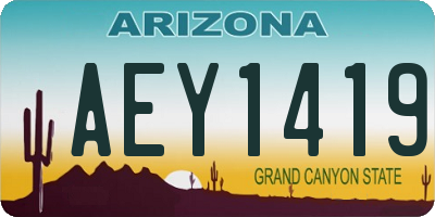 AZ license plate AEY1419