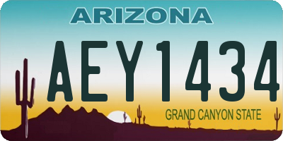 AZ license plate AEY1434