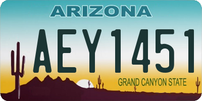 AZ license plate AEY1451