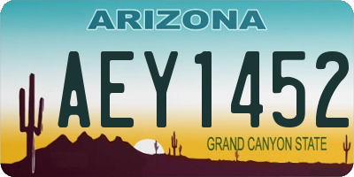 AZ license plate AEY1452
