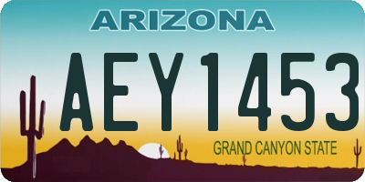 AZ license plate AEY1453