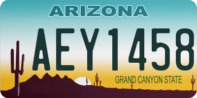 AZ license plate AEY1458