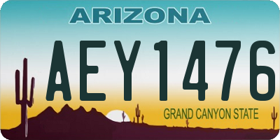 AZ license plate AEY1476