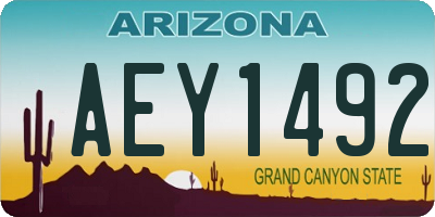 AZ license plate AEY1492
