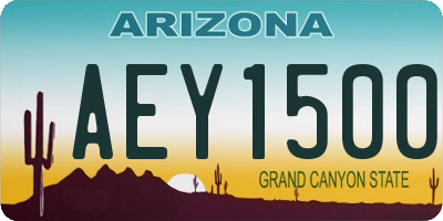 AZ license plate AEY1500