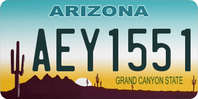 AZ license plate AEY1551