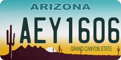 AZ license plate AEY1606