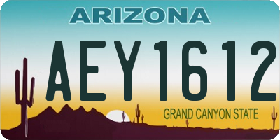 AZ license plate AEY1612