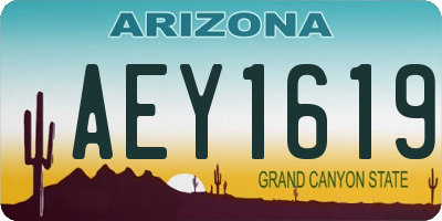 AZ license plate AEY1619