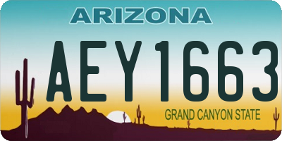 AZ license plate AEY1663