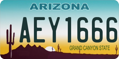 AZ license plate AEY1666