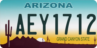 AZ license plate AEY1712