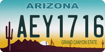 AZ license plate AEY1716