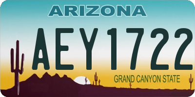 AZ license plate AEY1722