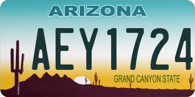 AZ license plate AEY1724